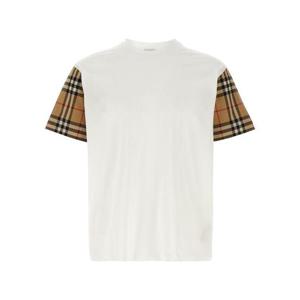 버버리 체크 코튼 티셔츠 8073029WHITE White