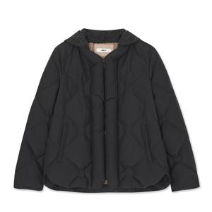 [유닛]다이아 퀼팅 니트 후드 비올라 다운 재킷 (UFKWJA4A1T-BLA