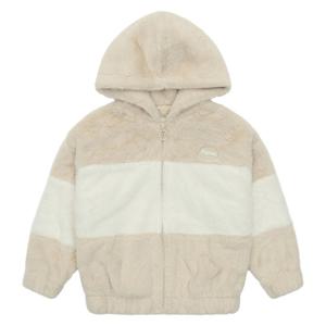 소이 여아 배색 밍크퍼 후드 점퍼 21W0153_BE