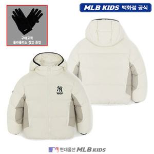 [MLB키즈US] (7ADJB0756-50CRS) [플리스장갑증정] 스트릿 그래픽 숏 덕다운 아동패딩 키즈패딩