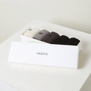 [헤지스ACC] 그레이 단색 면혼방 장목양말5종세트 HJSS5F511G1