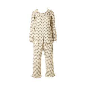 와코루 포근하고 사랑스러운 면 기모 나염 여성 파자마세트 WPA5487W