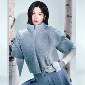 [와이드앵글]여성 CO 시어링 믹스매치 반팔 다운  WWW25571IC