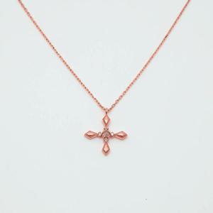 오팔하우스 14k 그레이다이아몬드 십자가 목걸이 OPJJN1331