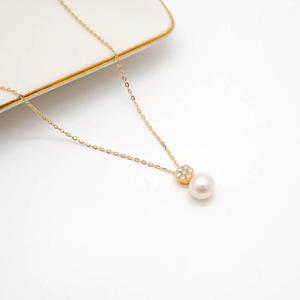 오팔하우스 14k 라운드 큐빅 진주 목걸이 OPKYN0004