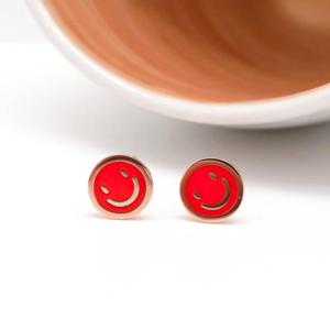 오팔하우스 14k 오렌지 에폭 스마일 귀걸이 OPDLE3954