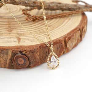 오팔하우스 14k 물방울 큐빅 목걸이 OPPKN135