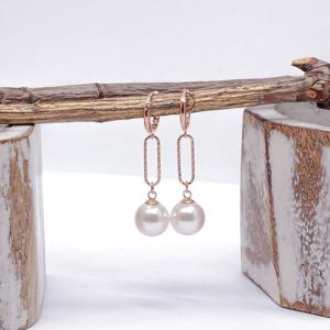 오팔하우스 14k 8mm 진주 컷팅 클립 드롭 원터치 귀걸이 OPPE0165