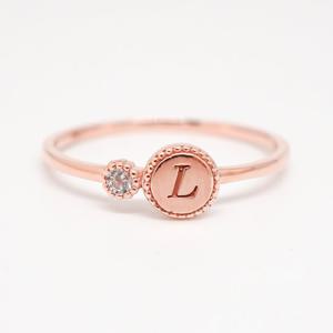 오팔하우스 14k L이니셜 큐빅 반지 OPDLR4105