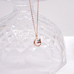 오팔하우스 14k 블루큐 고래꼬리 큐빅 목걸이 OPPKN0874