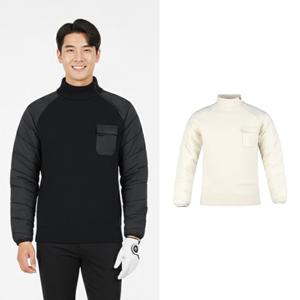 럭스골프 남성 하이브리드 패딩 슬리브 니트 풀오버 바람막이 MS25WV159