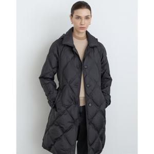 닥스 여성 24FW 가격인하스테디셀러구스다운 블랙 탈착 후드 다이아 퀼팅 롱 중량다운 점퍼 WKJU4D991BK