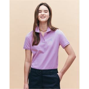 헤지스 여성 25SS 면핑크 클래식핏 피케 반소매 카라 티셔츠 HSTS5BC32P2