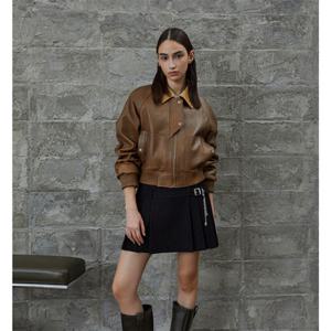 [에고이스트] 탈부착 카라 포인트 레더 자켓 (ER4LJ960)