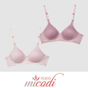 (미코디) 와플 텍스처 풀컵 노와이어 B컵 브라