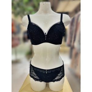 비비안 스팽글 자수 자가드 레이스 몰드 브라 올망사팬티 세트 (BR977A-BP977AL-BK)