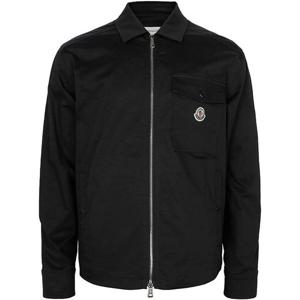 몽클레어 블랙 카미치아 로고패치 포켓 개버딘 집업 셔츠 자켓 CAMICIA 2F00005 57448 999