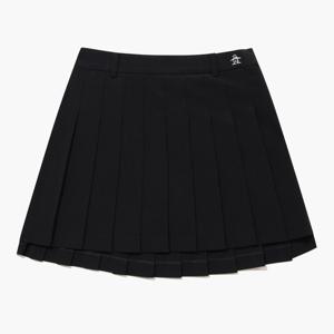 [먼싱웨어]여성 베이직 플리츠 스커트 블랙 MR122LSK12
