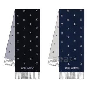 루이비통 목도리 머플러 남성용 LV블라종 네이비블루 M77274