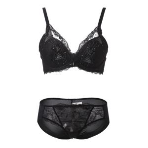 [비비안(언더웨어)]꾸띄루 컬러체인지 패치자수 노와이어브라 햄팬티세트 BR979ABP979PB