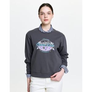 헤지스 여성 26SS 그래픽 맨투맨 차콜그레이  HSTS6A202CG