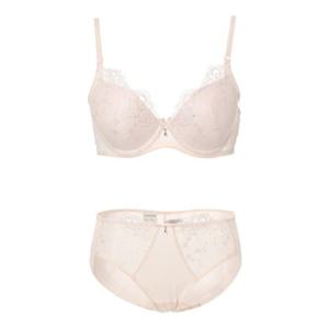 비비안 꾸띄르 레이스 패치자수 몰드브라 햄팬티 세트 (BR978A-BP978AP-CR)