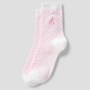 [빈폴] 여성 체크 중목 양말 - 연핑크 BE61KTL13Y 022