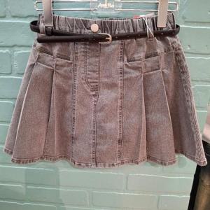 애플핑크 HC35 벨트 포인트 데님 플리츠 APT0A163