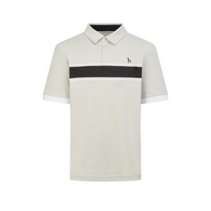헤지스 골프 26SS 베이지 남성 컬러배색 반팔 카라 티셔츠 HUTS6B351I1