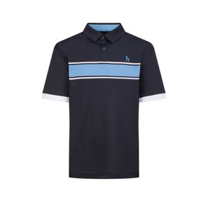 헤지스 골프 26SS 네이비 남성 컬러배색 반팔 카라 티셔츠 HUTS6B351N5