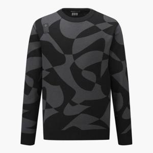 데상트골프티셔츠 GQC DQ12MFKP12-BLKG 남성 자카드 패턴 스웨터 / BLACK