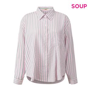 [숲]베이직 세로 스트라이프 포켓 셔츠 S61LS01