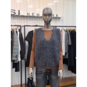 제시뉴욕 세이브존05 스팽글 브이넥 니트베스트 BFM5PNKV8100