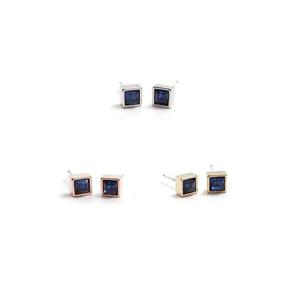 E512 4mm 몬타나 스퀘어 크리스탈 은침 귀걸이