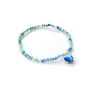 FB122 블루 캣츠아이 하트 합성석팔찌