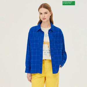 베네통 비딩 자수 체크 블라우스 BABL01411