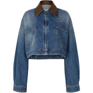 프라다 라이트블루 여성 크롭 데님 자켓 GFB327 16PK F0V3N