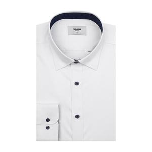 (RQSSL010724WH) (레노마슬림핏)스냅카라 폴리스판 화이트 긴팔와이셔츠