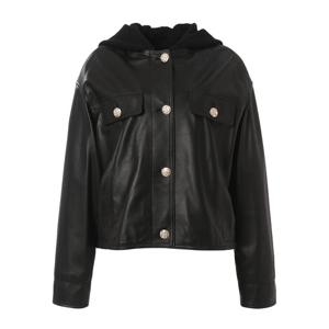 [아이잗바바]니트후드가죽재킷 BR9E3LT031