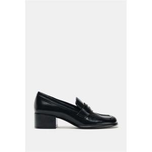 자라 ZARA 메탈릭 디테일 힐 로퍼 - 블랙 3890610800 324467 (3890/610/800)