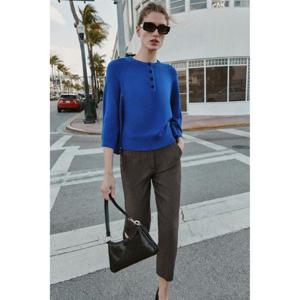 자라 ZARA 와이드 슬리브 니트 스웨터 - 블루 2142037420 324205