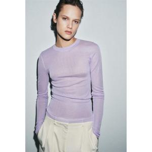 자라 ZARA 시스루 니트 탑 - 라일락 2142051629 323930