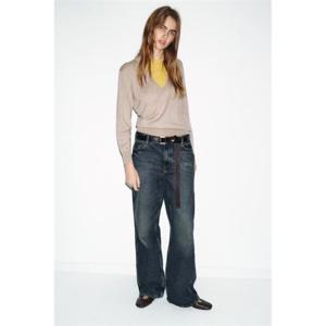 자라 ZARA 울 콤비 스웨터 - 그레이 밍크 5755008722 323947