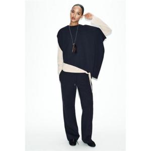 자라 ZARA 인터록 언밸런스 케이프 - 네이비 2335172401 325720