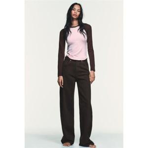 자라 ZARA 콘트라스트 래글런 티셔츠 - 카키 5039315121 325739