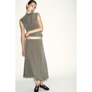 자라 ZARA 소프트 하이넥 탑 - 올리브 그린 5067157545 325647