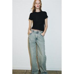 자라 ZARA 콤비 튤 티셔츠 - 블랙 1067153800 325747