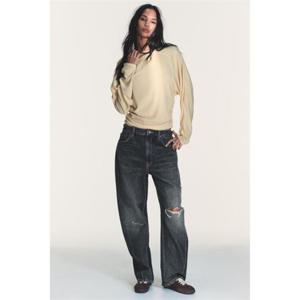 자라 ZARA 사이드 드레이프 티셔츠 - 버터 4813310725 325752