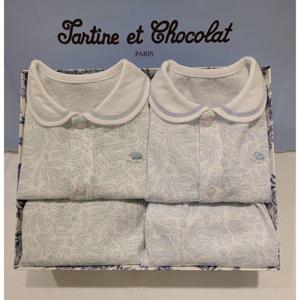 쇼콜라 르네네의2종세트 (TNPMXS193F)여름쌍둥이실내복출산백일돌선물