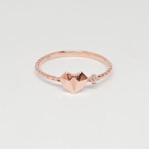 오팔하우스 14k 하트 꽈배기 밴드 반지 OPGDR2146